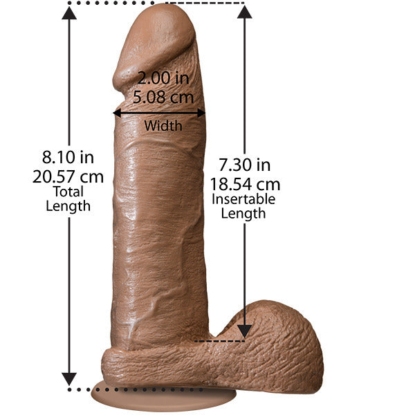 The Realistic Cock 8 Inch Dildo Flesh Brown-1