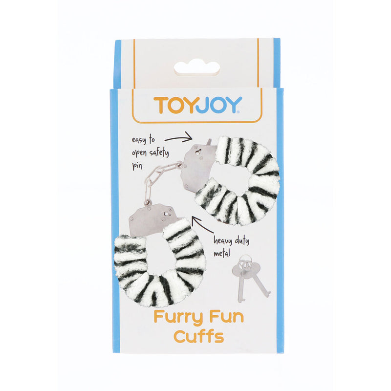 ToyJoy Furry Fun Wrist Cuffs Zebra-1