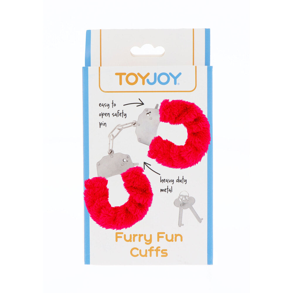 ToyJoy Furry Fun Wrist Cuffs Red-1