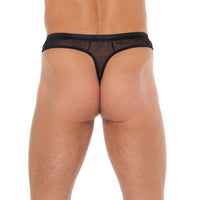 Mens Black Mesh GString-1