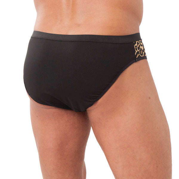 Mens Animal Print Briefs With Zipper-1