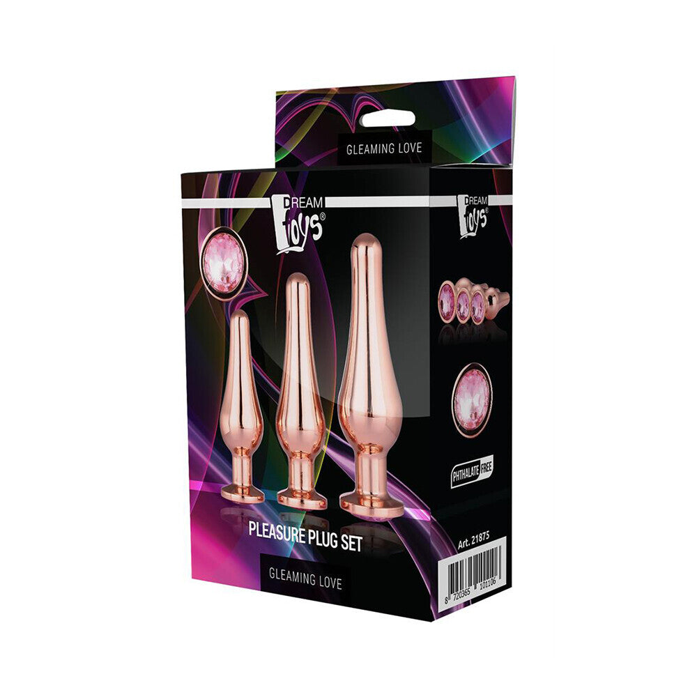 Gleaming Butt Plug Set Rose Gold-3