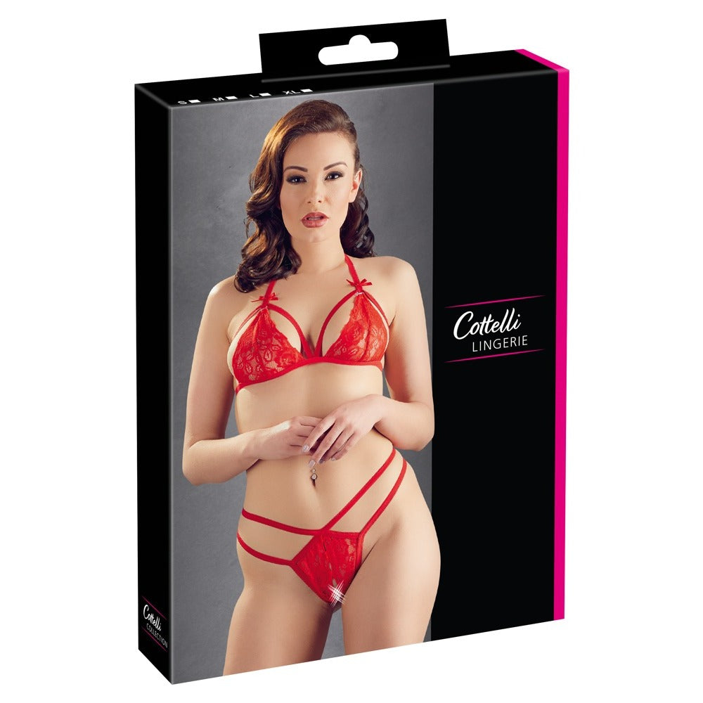 Cottelli Lace Set Red-3