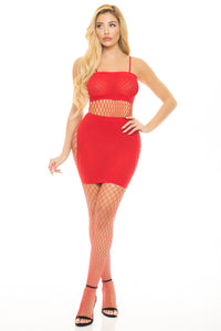 Set The Tone 3Pc Fishnet Clubwear Ultra Sexy Set