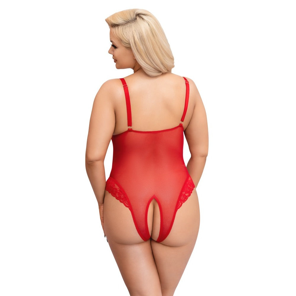 Cottelli Curves Crotchless Body Red-2