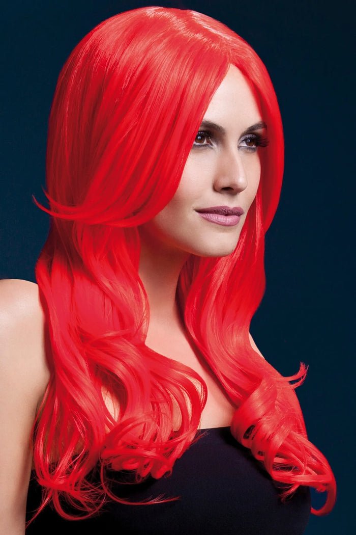 Khloe Wig Neon Red, 66cm / 26in