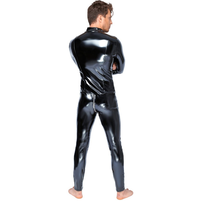 Black Level Vinyl Jumpsuit With Zip Black-1