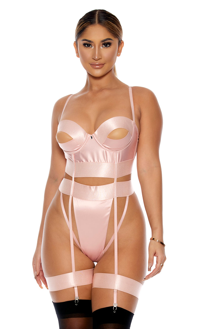 Take A PeekTeddy with Garters and Thigh Straps Set Forplay Inc.