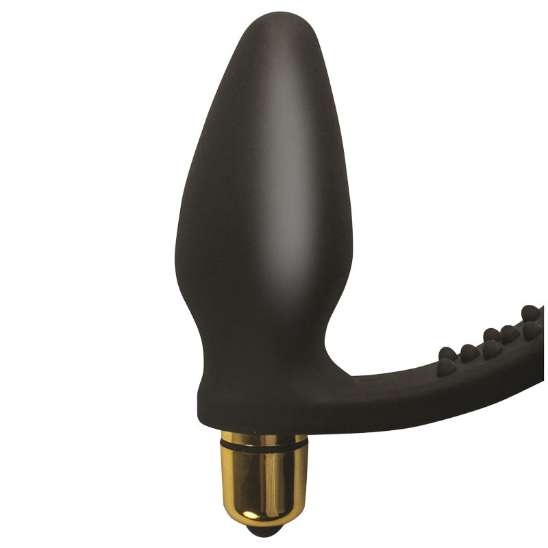 Rocks Off 7 Speed ROZen Cock Ring And Anal Plug Black-1