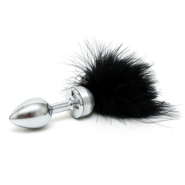 Small Butt Plug With Black Feathers-0