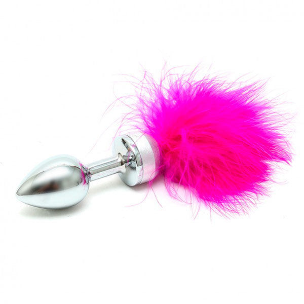 Small Butt Plug With Pink Feathers-0