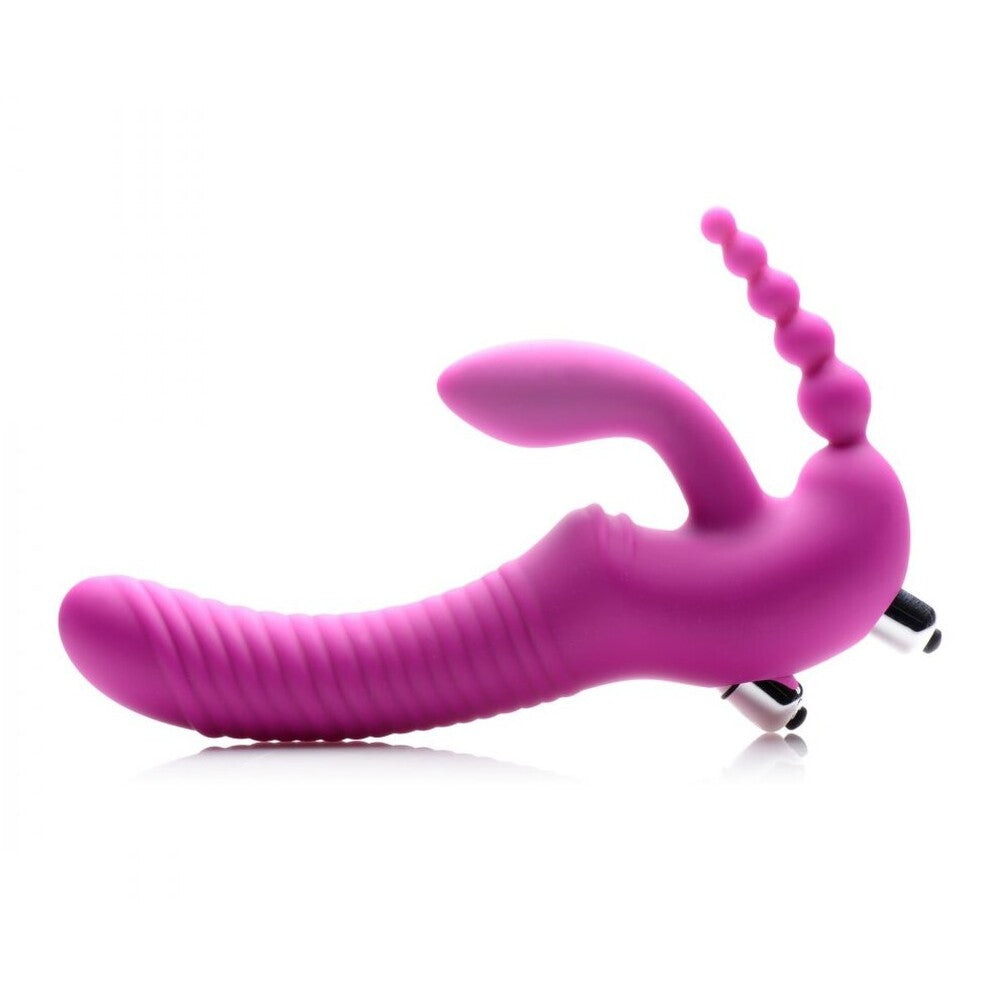 XR Regal Rider Vibrating Silicone Strapless Strap On Triple G Di-0