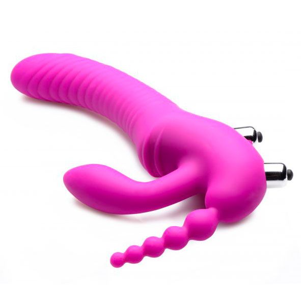 XR Regal Rider Vibrating Silicone Strapless Strap On Triple G Di-2