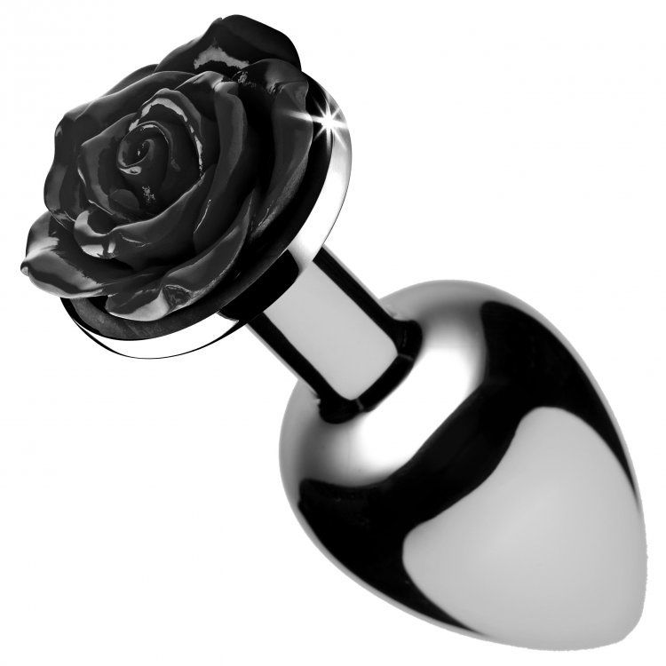 XR Booty Sparks Black Rose Anal Plug Large-0