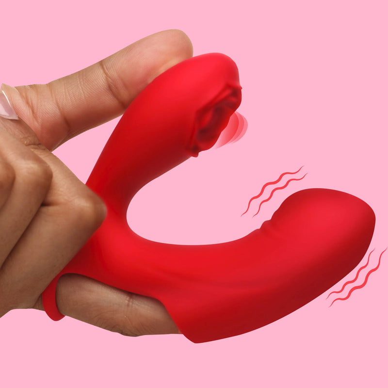 Rose Touch Pulsing Silicone Finger Vibrator-1