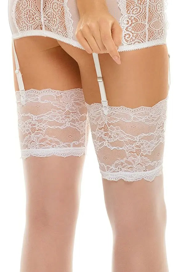 Beauty Night BN6541 Romance Stockings White Beauty Night