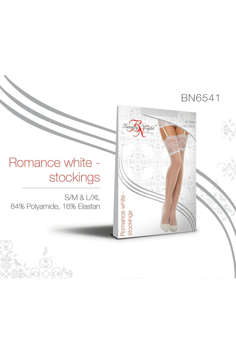 Beauty Night BN6541 Romance Stockings White Beauty Night