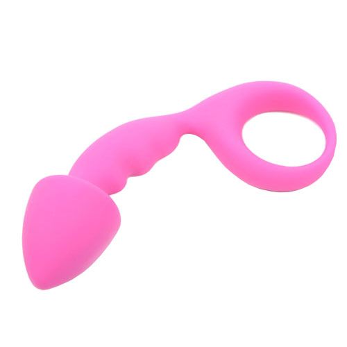 > Anal Range > Butt Plugs - Pink Silicone Curved Comfort Butt Plug