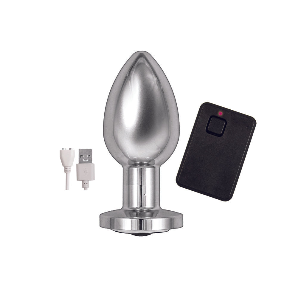 Ass Sation Remote Vibrating Butt Plug Silver-2