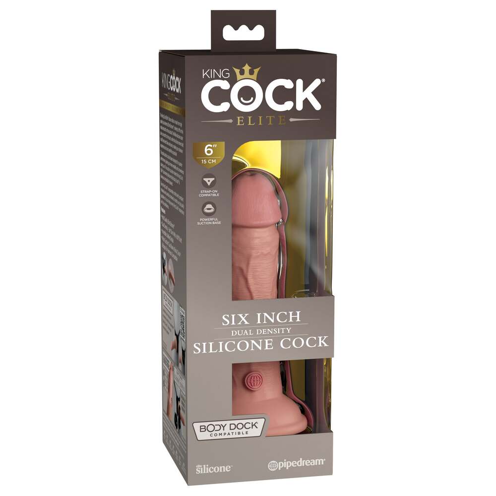 > Realistic Dildos And Vibes > Penis Dildo - King Cock Elite 6 Inch Dual Density Dildo Caramel