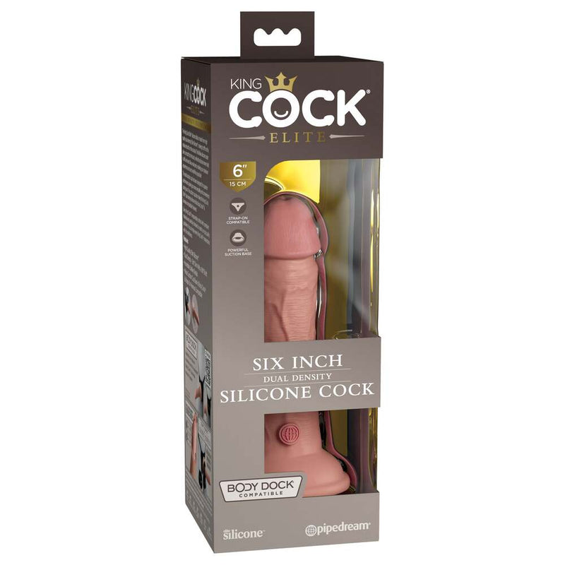 > Realistic Dildos And Vibes > Penis Dildo - King Cock Elite 6 Inch Dual Density Dildo Caramel