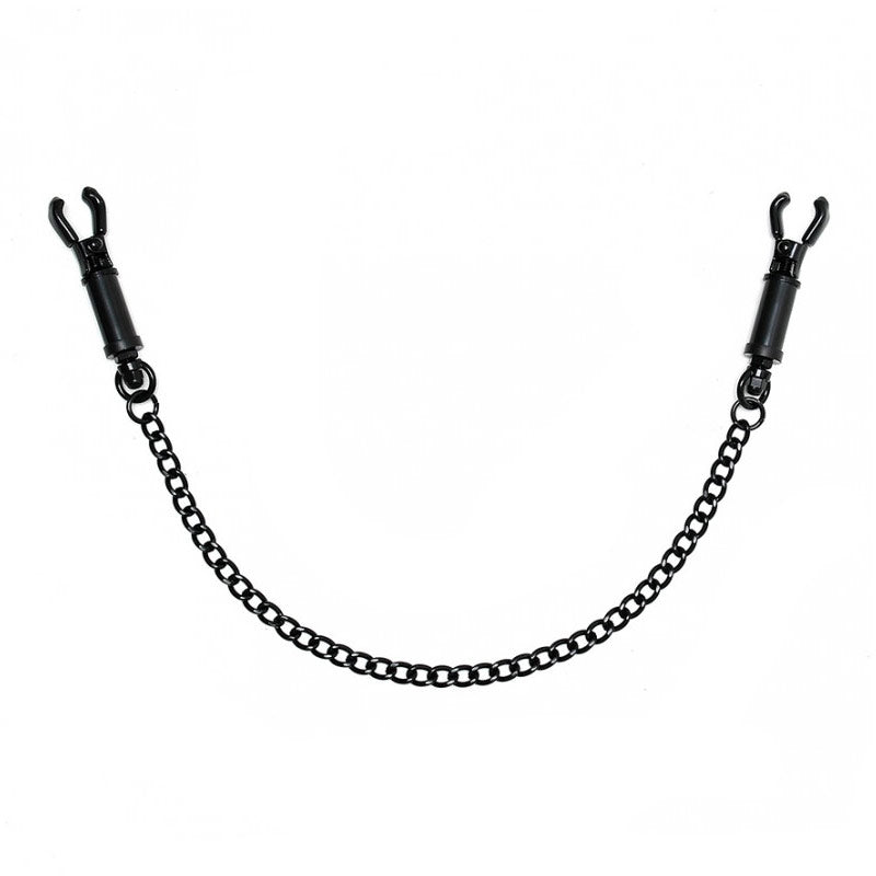 Black Metal Adjustable Nipple Clamps With Chain-0