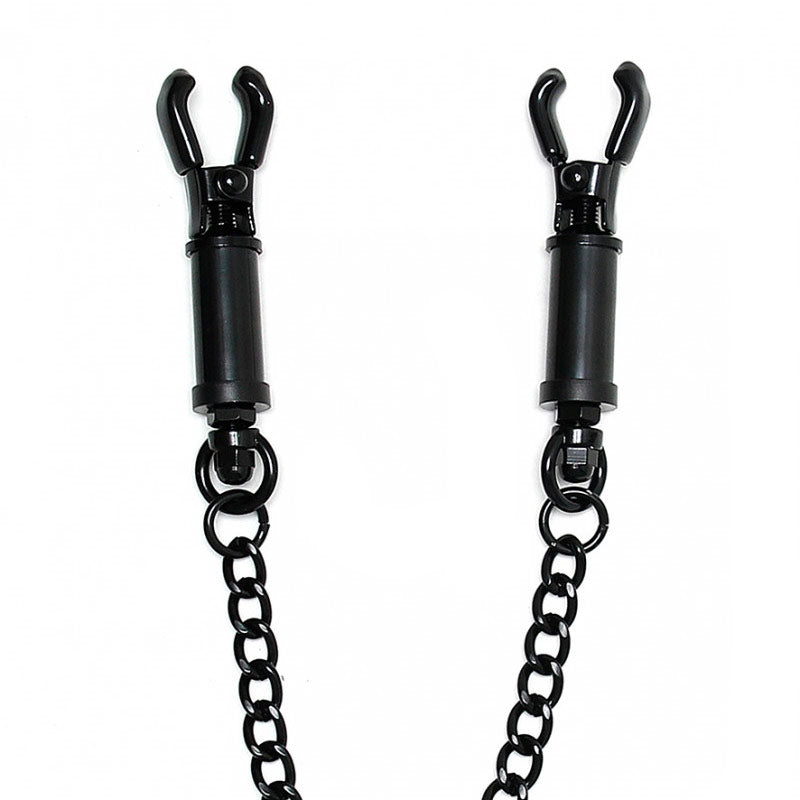 Black Metal Adjustable Nipple Clamps With Chain-1