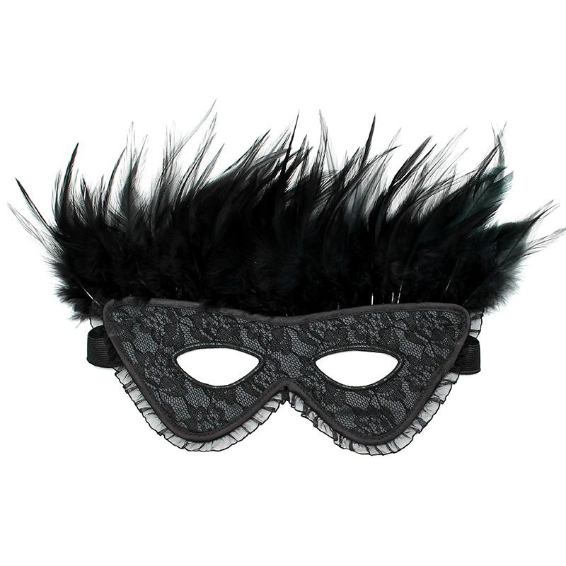 Satin Look Feather Mask-0