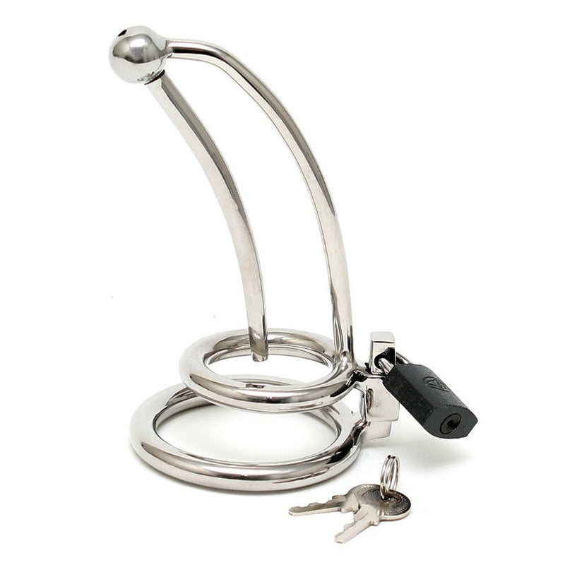 Chastity Penis Lock Curved With Urethral Tube-0