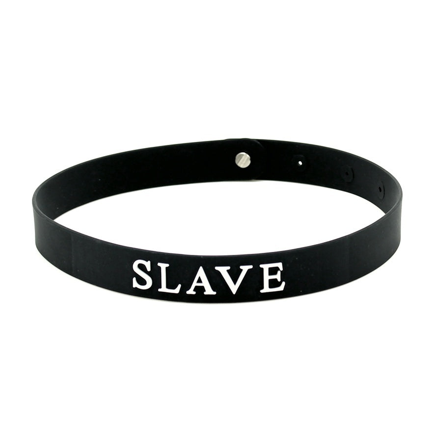 Black Silicone Slave Collar-1