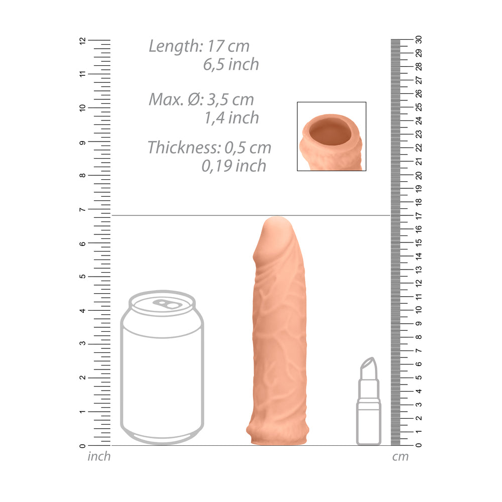 Realrock 6 Inch Penis Sleeve Flesh Pink-1