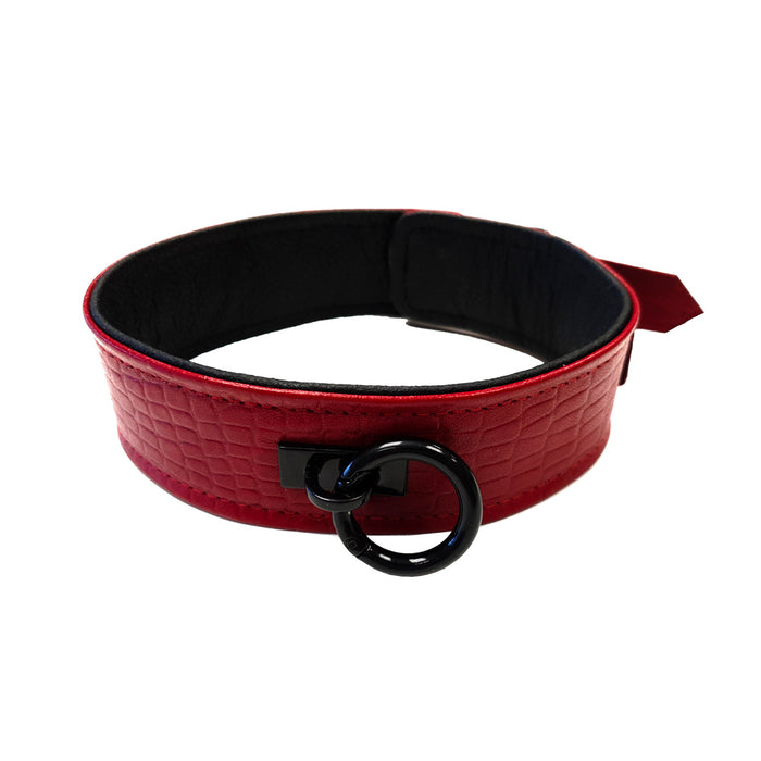 Rouge Garments Leather Croc Print Collar-0