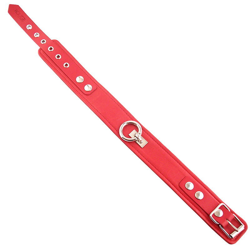 Rouge Garments Plain Red Leather Collar-0