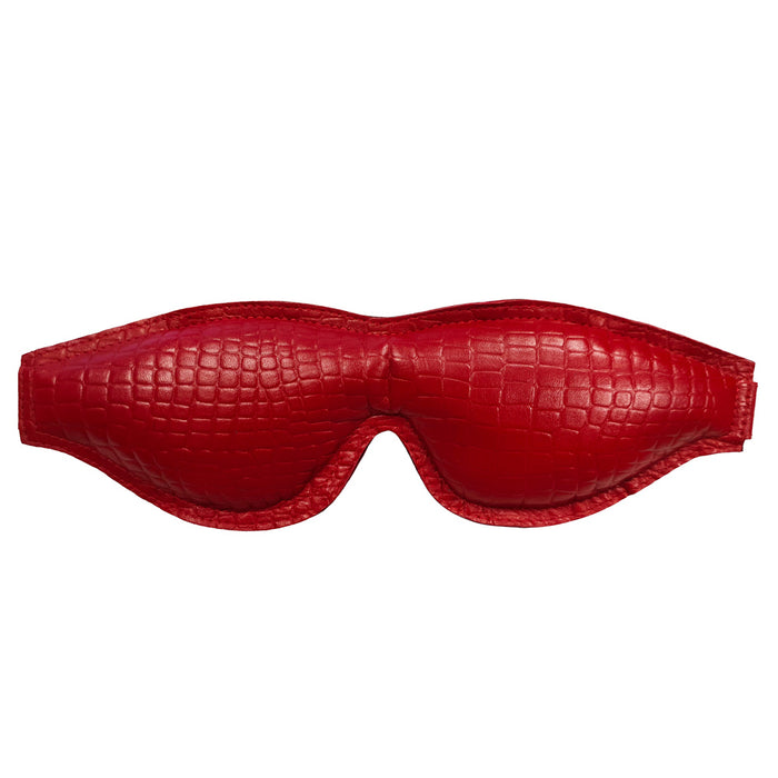 Rouge Garments Leather Croc Print Padded Blindfold-0