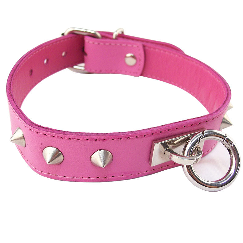 Rouge Garments Pink Studded ORing Studded Collar-0