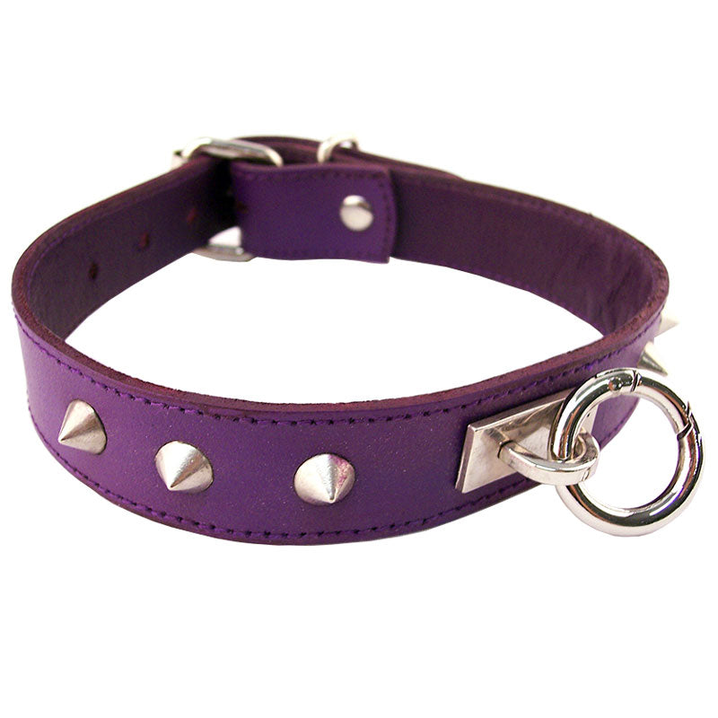 Rouge Garments Purple Studded ORing Studded Collar-0