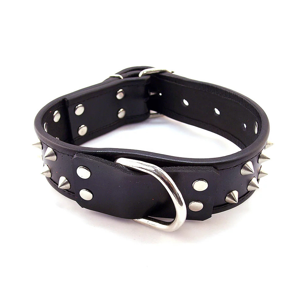 Rouge Garments Black Leather Studded Collar-0