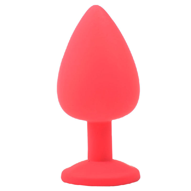 Large Red Jewelled Silicone Butt Plug-1