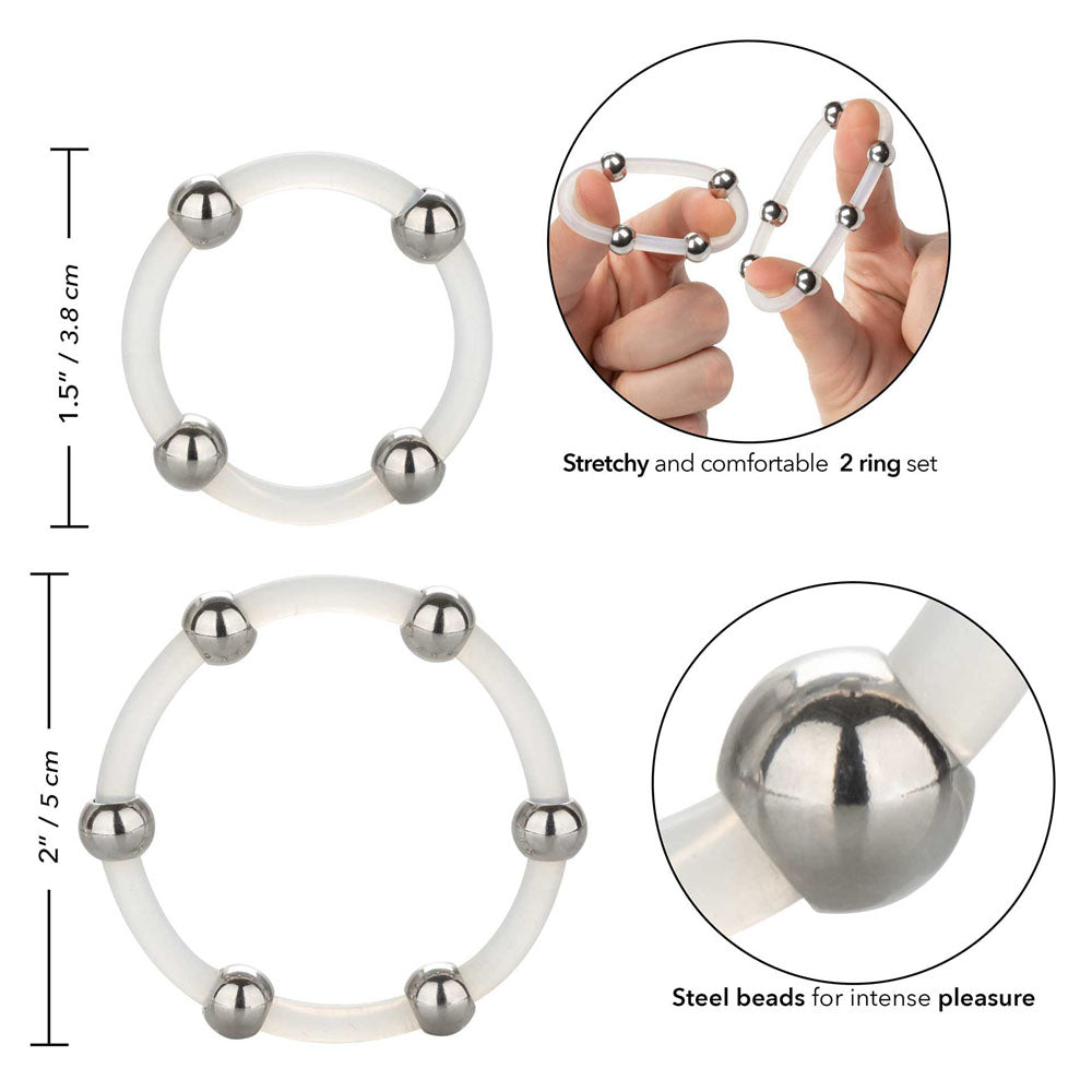 Steel Beaded Silicone Ring Set-1