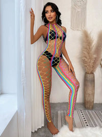 Sexy Rainbow Fishnet Bodystocking