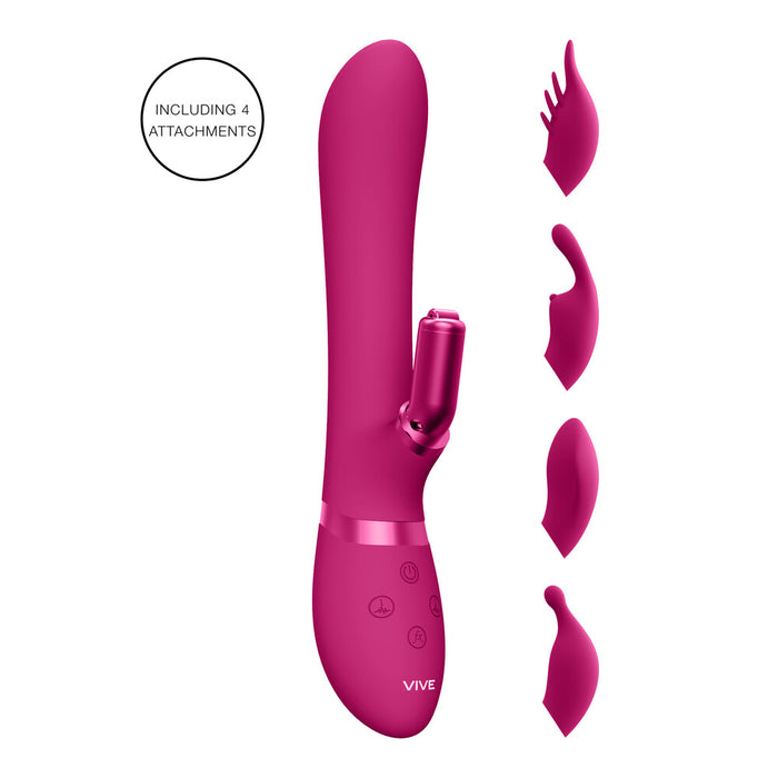 Vive Chou Double Action Interchangeable Rabbit Vibrator Pink-0