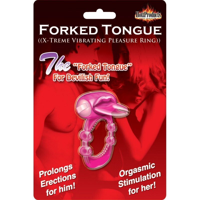 > Sex Toys For Men > Love Ring Vibrators - Forked Tongue Vibrating Silicone Cock Ring