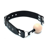 Leather Gag With Wooden Ball-0