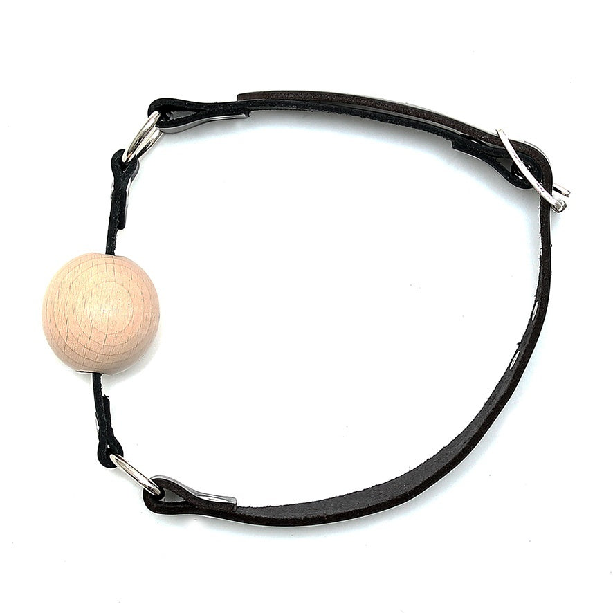 Leather Gag With Wooden Ball-1