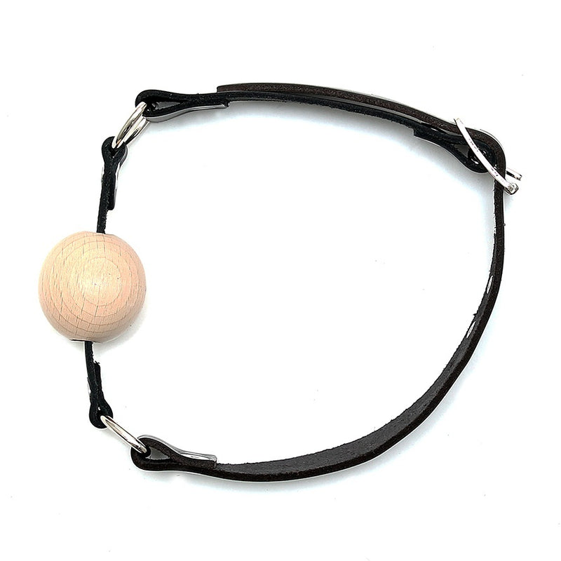 Leather Gag With Wooden Ball-1