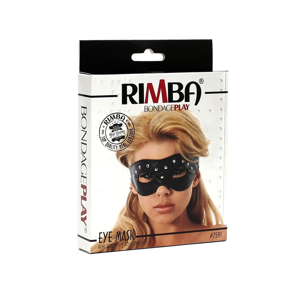 Leather Open Eye Mask With Rivets-3