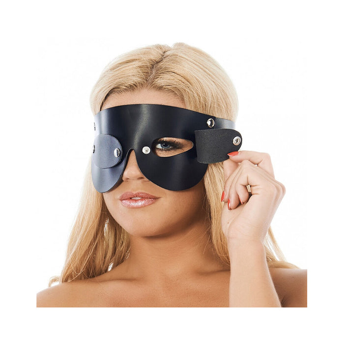 Leather Blindfold With Detachable Blinkers-0