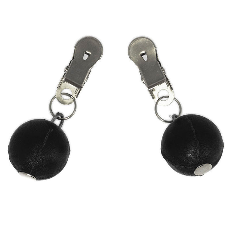 Nipple Clamps With Round Black Weights-0