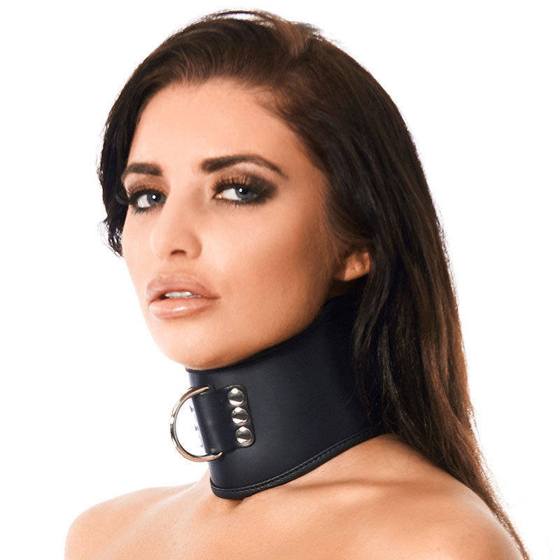 Leather Collar With Padlock-0