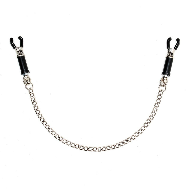 Silver Nipple Clamps With Chain-0